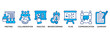 © Joniack - Brief icon set vector illustration concept relate to a briefing of business plan with an icon of meeting, collaboration, analysis, brainstorming, plan, communication, and summary