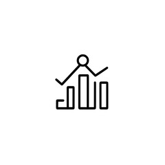 Poster - Vector icon of rising graph line showing growth