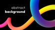 © vectorikart - Vibrant abstract background with colorful wavy gradient line, smooth tubular shape on black backdrop. Fluid vivid rainbow ribbon with squiggly loops or spirals. Trendy dynamic futuristic banner