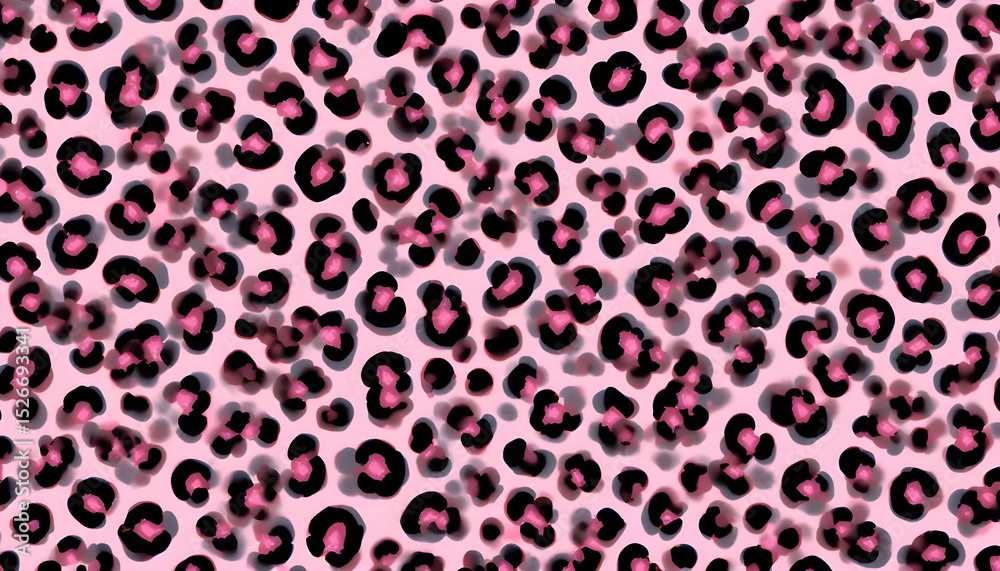 This is a seamless pattern featuring a pink leopard print design. Stock ...