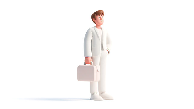 3D Rendered Illustration of a Minimalist Businessman