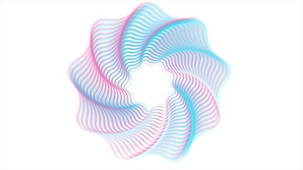 Poster - Blue pink geometric smooth twisted wavy curved element abstract background. Seamless looping motion design. Video animation Ultra HD 4K 3840x2160