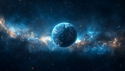 Wall Mural - abstract outer earth space nebula