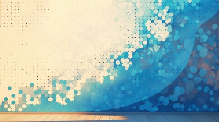 Poster - Vibrant psychedelic mural featuring a swirling pattern of colorful dots and vintage neon hues, perfect for adding a bold touch to any interior space.
