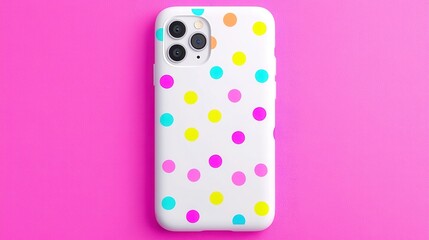 Poster - Colorful Polka Dot Phone Case Design, vibrant clusters of colors on a translucent matte background, perfect for adding a playful touch to your device while ensuring protection.