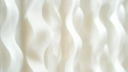 Poster - A close-up view of a white curtain with wavy lines, great for background or texture use.
