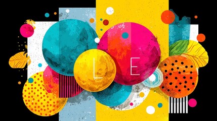 Poster - bold vintage pop-art poster, vibrant layers of bold dots, playful typography, eye-catching retro des