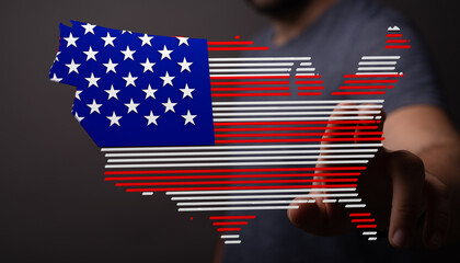 Poster - Modern digital art of the USA flag. Perfect for patriotic themes.