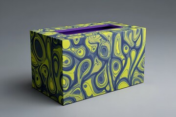 Poster - Unique abstract design box with colorful swirls created for contemporary art display in a modern setting