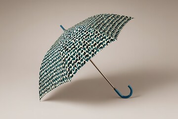 Poster - Stylish umbrella with unique pattern displayed on neutral background for promotional purposes