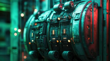 Poster - A close-up shot of a machine in a commercial or industrial setting.