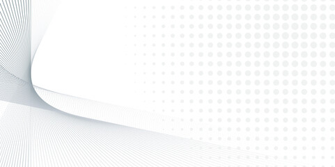 Fototapete - Abstract grey, white smooth element swoosh speed wave modern stream background. Wave lines created using blend tool and dots. abstract frequency sound wave lines and twisted curve lines background.	