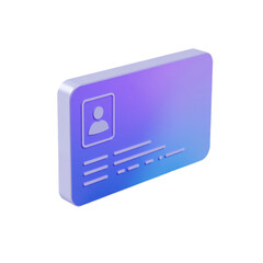 Poster - Modern 3D render of an ID card. Perfect for app design, websites, and presentations. Ideal for showcasing identification, user profiles, and security concepts. Suitable for commercial use.