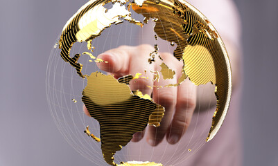 Fototapete - Connecting businesses across the globe.  Seamless international trade and collaboration.