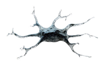 Aufkleber - 3D rendered image of a neuron cell, showcasing its intricate structure and dendritic branches. background removed