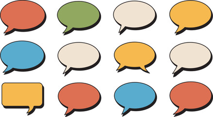 Aufkleber - set of colorful speech bubbles