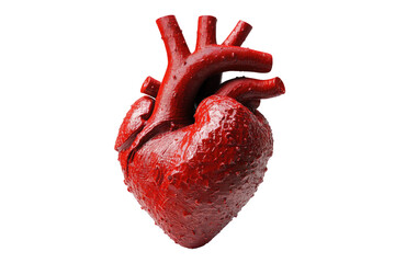 Aufkleber - A detailed 3D rendering of a human heart, showcasing its intricate structure and red color. background removed