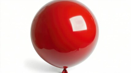 Poster - A single red balloon standing on a white background, perfect for illustrations and designs