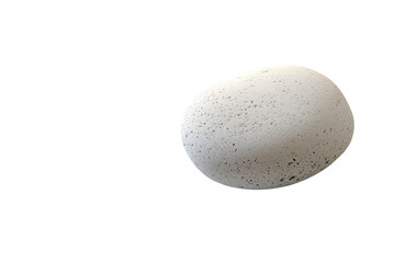 Aufkleber - A single, light gray, oval-shaped stone isolated on a transparent background. background removed