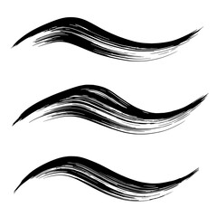 Fototapete - Brushstroke Elegance: a stunning composition of three expressive brushstrokes gracefully curved, revealing a display of dynamic artistry and versatile graphic potential.