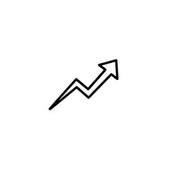Poster - Ascending Arrow: A minimalist black line drawing of an upward-pointing arrow, symbolizing growth and progress, perfect for representing concepts of success and forward motion.