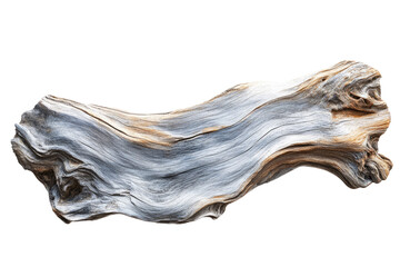 Poster - A weathered, curved piece of driftwood with gray and brown tones, isolated on a transparent background. background removed