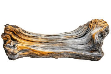 Poster - A weathered, grey and orange wood log, isolated on a transparent background. background removed