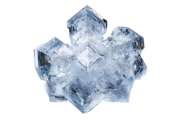 Poster - A stunning close-up of a crystalline structure, showcasing intricate facets and icy textures. background removed