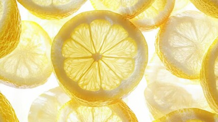 Poster - Fresh lemon slices photographed from a close perspective