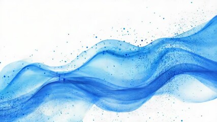 Poster - A close-up shot of a blue wave on a white background, great for use in designs related to water or ocean themes