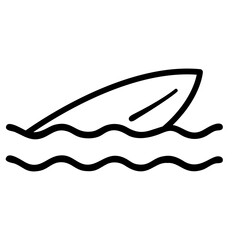 Poster - Surfing Icon Design Surfboard Floating on Water Waves