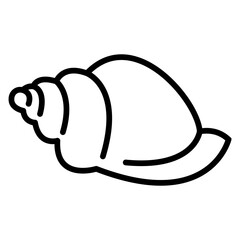 Poster - Seashell Outline Drawing Simple Black Line Art