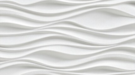 Poster - White textured surface displaying soft wavy lines, creating peaceful atmosphere and elegant backdrop with subtle visual depth for design compositions