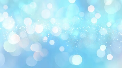 Poster - Soft blue backdrop with blurring lights, glittering sparkles creating magical, festive ambiance for celebratory design element