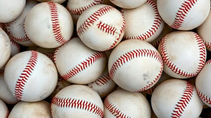 Poster - A pile of baseballs stacked on top of each other