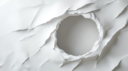 Poster - PNG Cricle hole in white paper background design abstract.