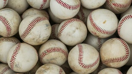 Poster - A pile of baseballs stacked on top of each other, great for sports or hobby related projects