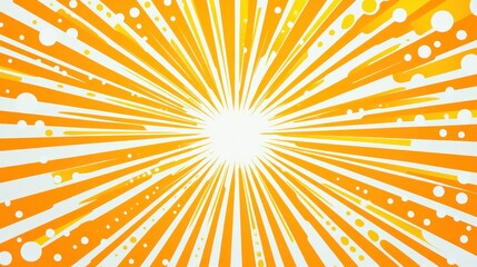 Poster - a bold and dynamic comic book style background with a central circular pattern of white dots on a vi