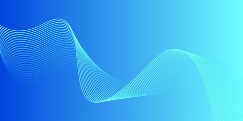 Wall Mural - abstract glowing wave lines on dark blue background. dynamic wave pattern. modern flowing wavy lines