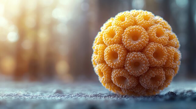 Abstract Macro Photography of a Spherical Organic Structure