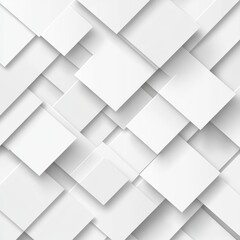 Poster - Modern white and light grey square overlapped pattern on background with shadow. white background. Minimal geometric white light background abstract design. Elegant white and grey Background.
