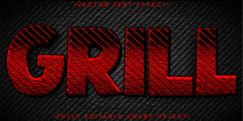 Poster -  Grill Fire Charcoal Smoke Heat Cooking Fully Editable Smart Object Text Effect