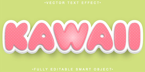 Poster -  Kawaii Pink Kids Girl Cute Manga Anime Fully Editable Smart Object Text Effect
