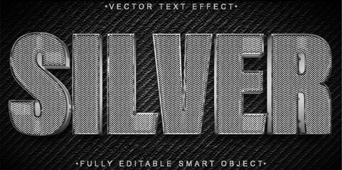 Poster -  Silver Metal Luxury Elegant Shiny Premium Fully Editable Smart Object Text Effect