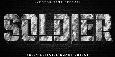 Poster -  Soldier Army Metal War Battle Combat Fully Editable Smart Object Text Effect