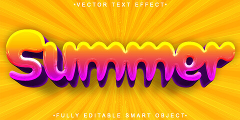 Poster -  Summer Tropic Beach Sun Warm Vacation Fully Editable Smart Object Text Effect