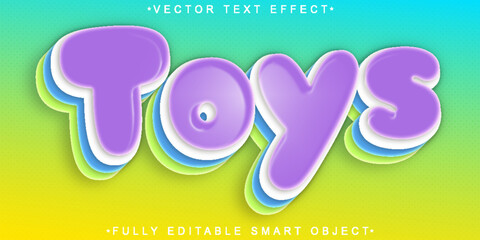Poster -  Toys Play Fun Child Kids Colorful Fully Editable Smart Object Text Effect