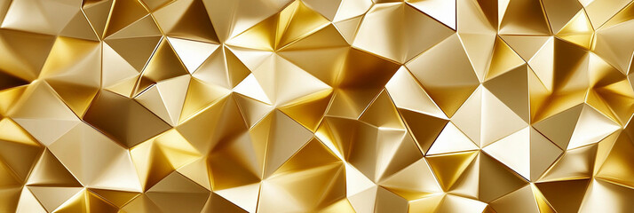 Poster - Abstract gold polygon design creates elegant visual texture Generative AI