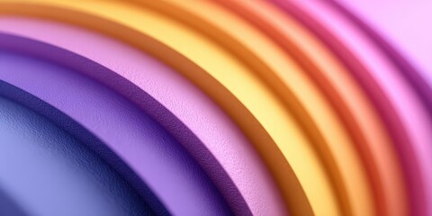 Aufkleber - Abstract view of colorful layers creating a rainbow effect. Gradient colors, curved design, texture, creative background, vibrant spectrum