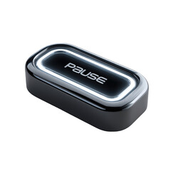 Aufkleber - Sleek modern illuminated pause button digital interface design technology element 3d render high resolution image perfect on transparent background
